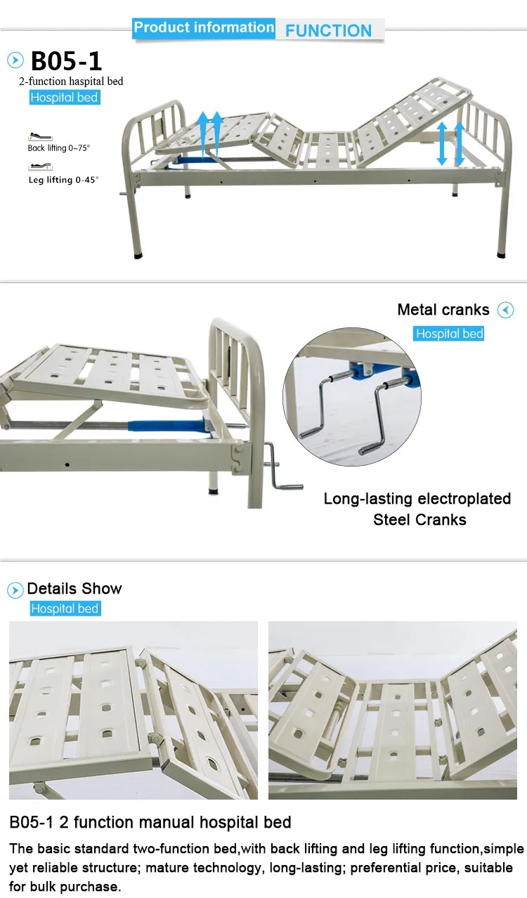 Manufacturer Two Cranks Manual Medical Beds Price