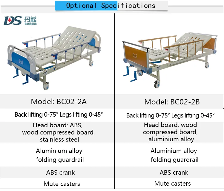 Medical Beds Turkey Manual Backrest Frame for Patient Bed