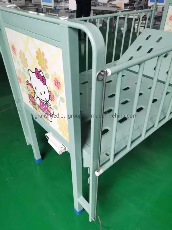 Medical Equipment Hospital Jet Molding Steel Single Shake Child Bed Pediatric Hospital Bed