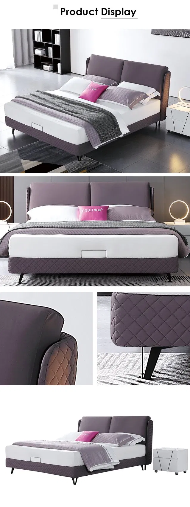 Minimalist Deep Soft Couches Leathaire Bedroom Bed