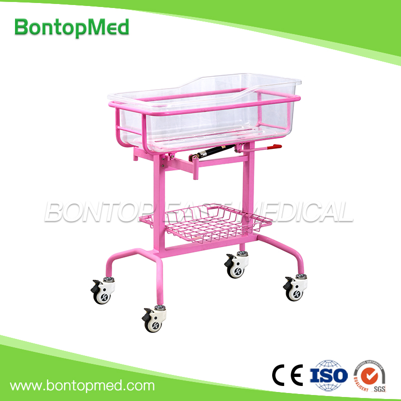 Mobile Hospital Baby Bed Plastic Safety Baby Hospital Bed with Cradle
