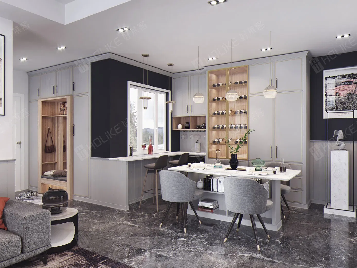 Modern European PVC Naf Certificated Worktop Kitchen Cabinet