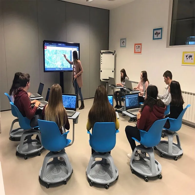 Modern PP Plastic Rotatable School Student Chair with Writing Pad