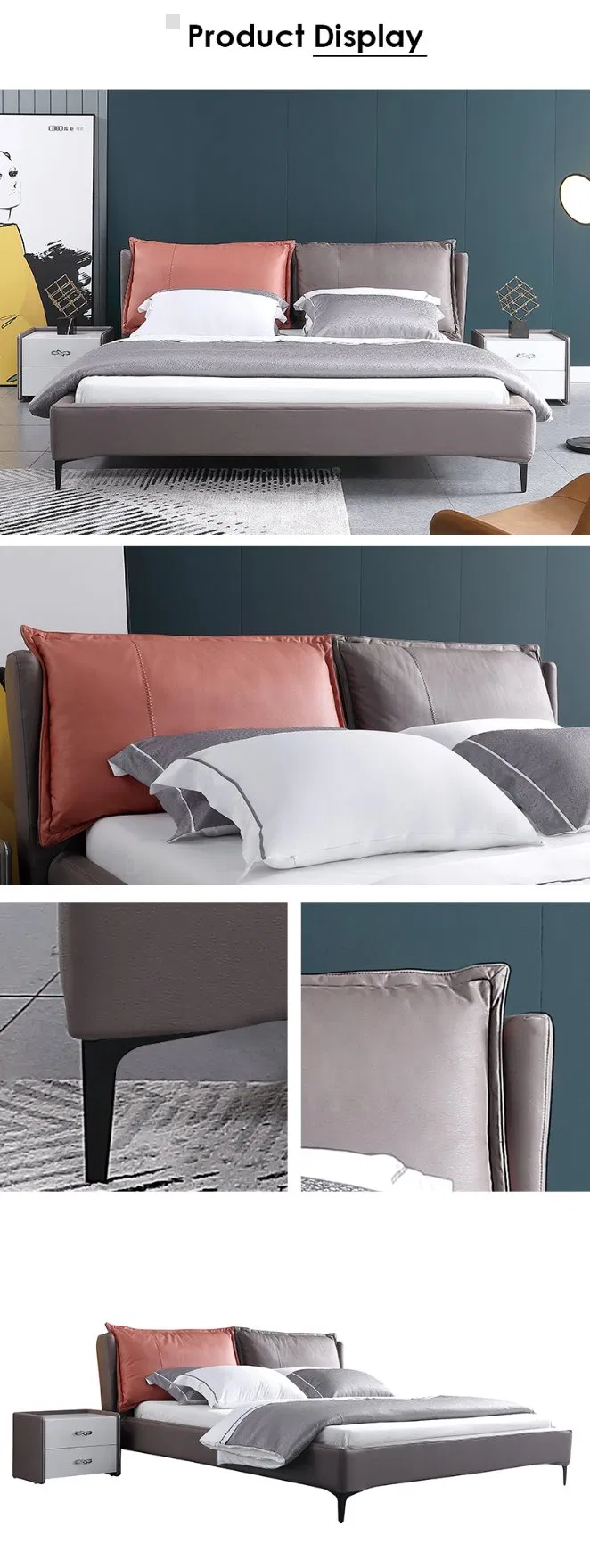 Modern Super Soft Furniture Leathaire Bed