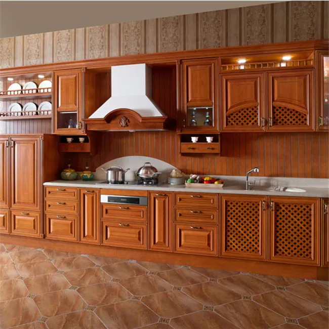 Prima Project Cherry Wood Cabinets Simple Design Solid Wood Kitchen Cabinet Flat Pack Sink Cabinets White Shaker Kitchen Cabinets