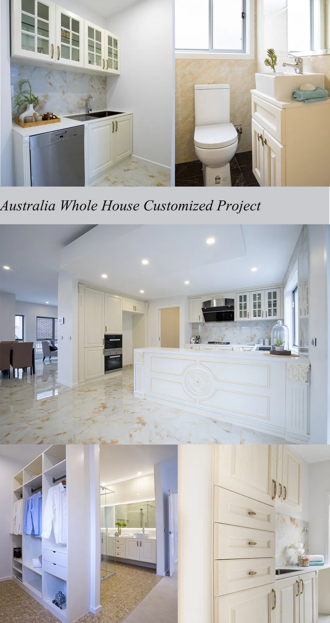 Puerta De Gabinete Popular Country Style Modern MDF Kitchen Panel Cabinet