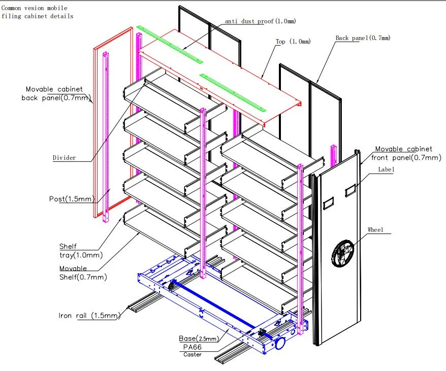 Push-Pulling Webber Cartons ISO9001: 2000, ISO14001: 2004 Office Furniture Storage Cabinet