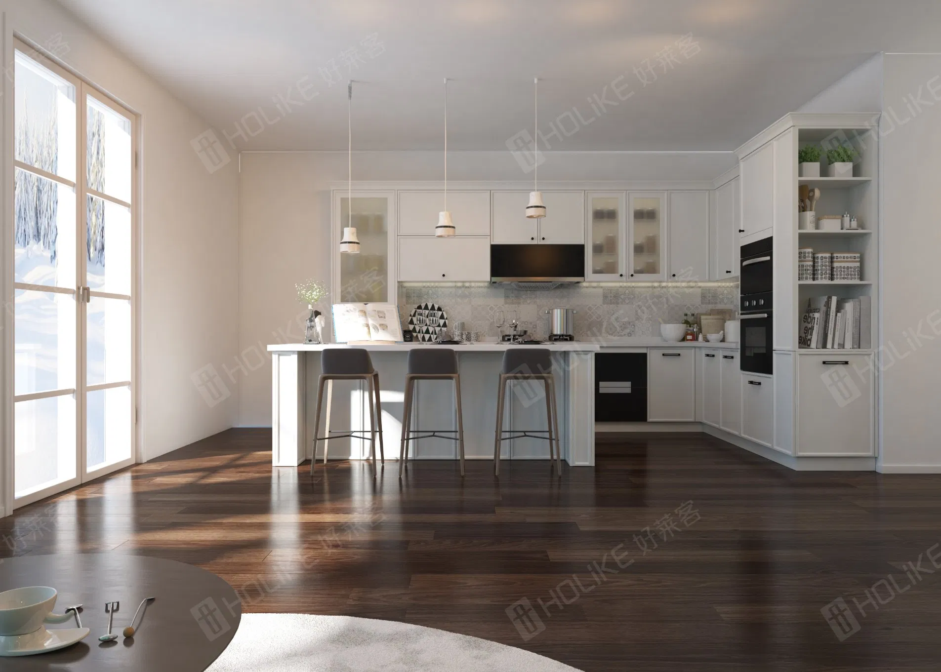 PVC Kitchen Furniture Pantry Cabinets with Naf Certification