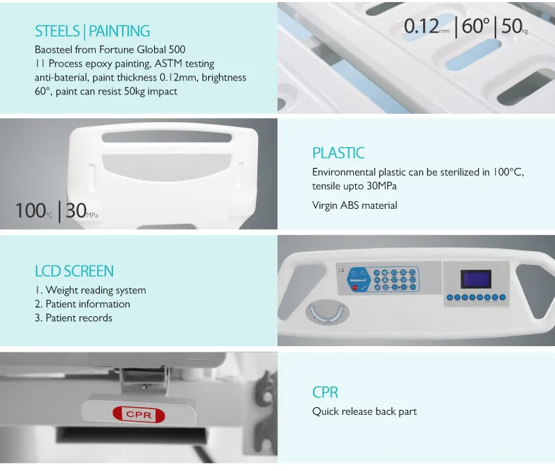 Sk002-9 Modern Hospital Sick Room Beds with Guard Rails