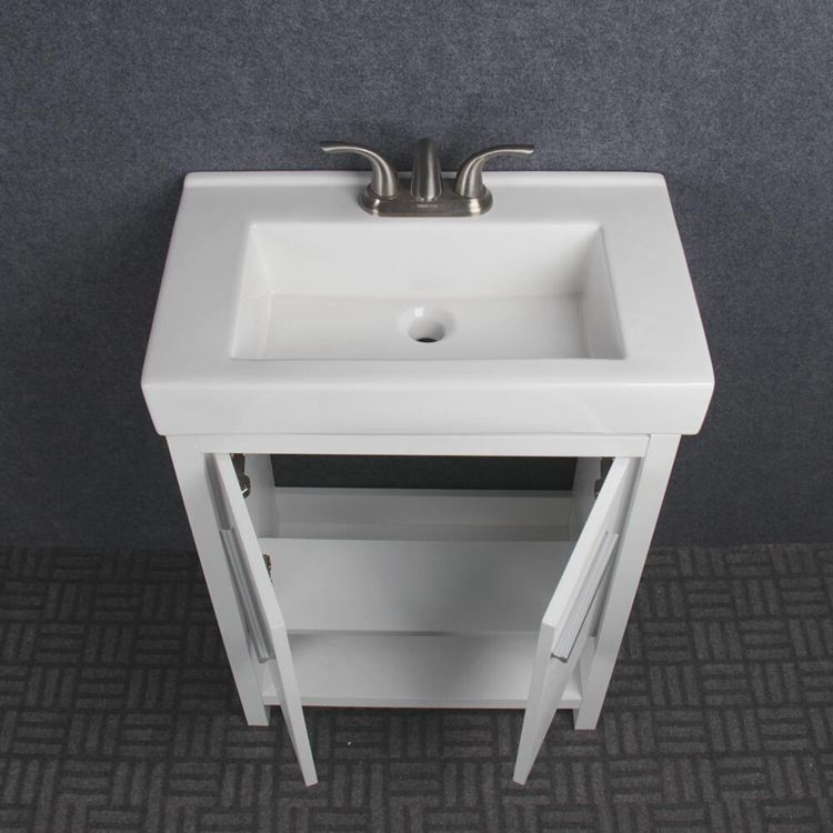 Vama 24"W X 14"D Modern Black Bathroom Vanity and White Ceramic Vanity Top with Integrated Bowl