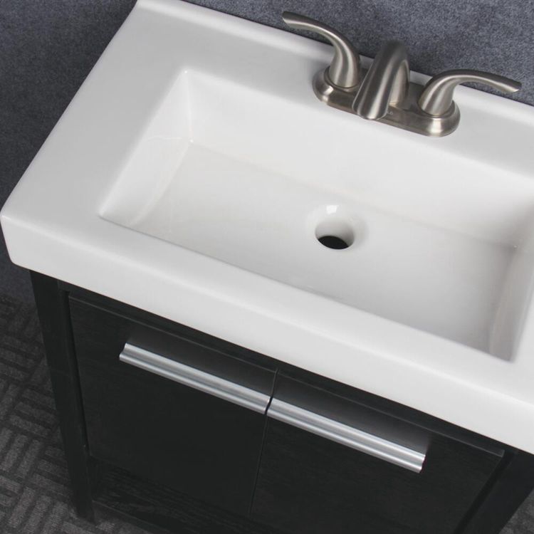 Vama 24"W X 14"D Modern Black Bathroom Vanity and White Ceramic Vanity Top with Integrated Bowl