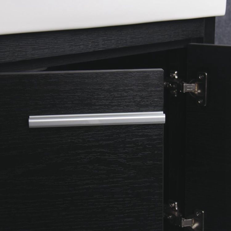 Vama 24"W X 14"D Modern Black Bathroom Vanity and White Ceramic Vanity Top with Integrated Bowl