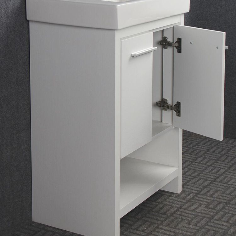 Vama 24"W X 14"D Modern Black Bathroom Vanity and White Ceramic Vanity Top with Integrated Bowl