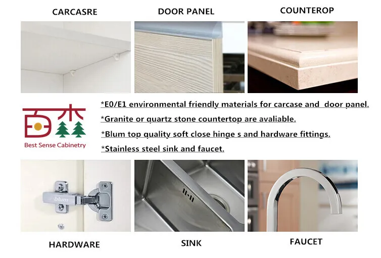 Warmly Design of Grey Melamine PVC Kitchen Cabinet