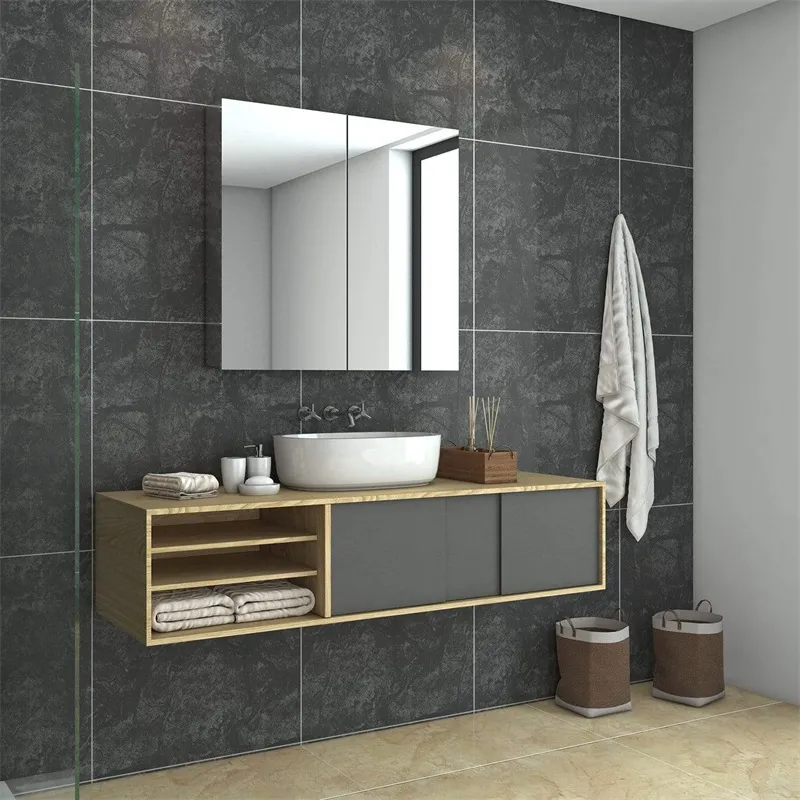 White Bathroom Cabinet, Lacquer Vanity, High Gloss Floor Standing Vanity