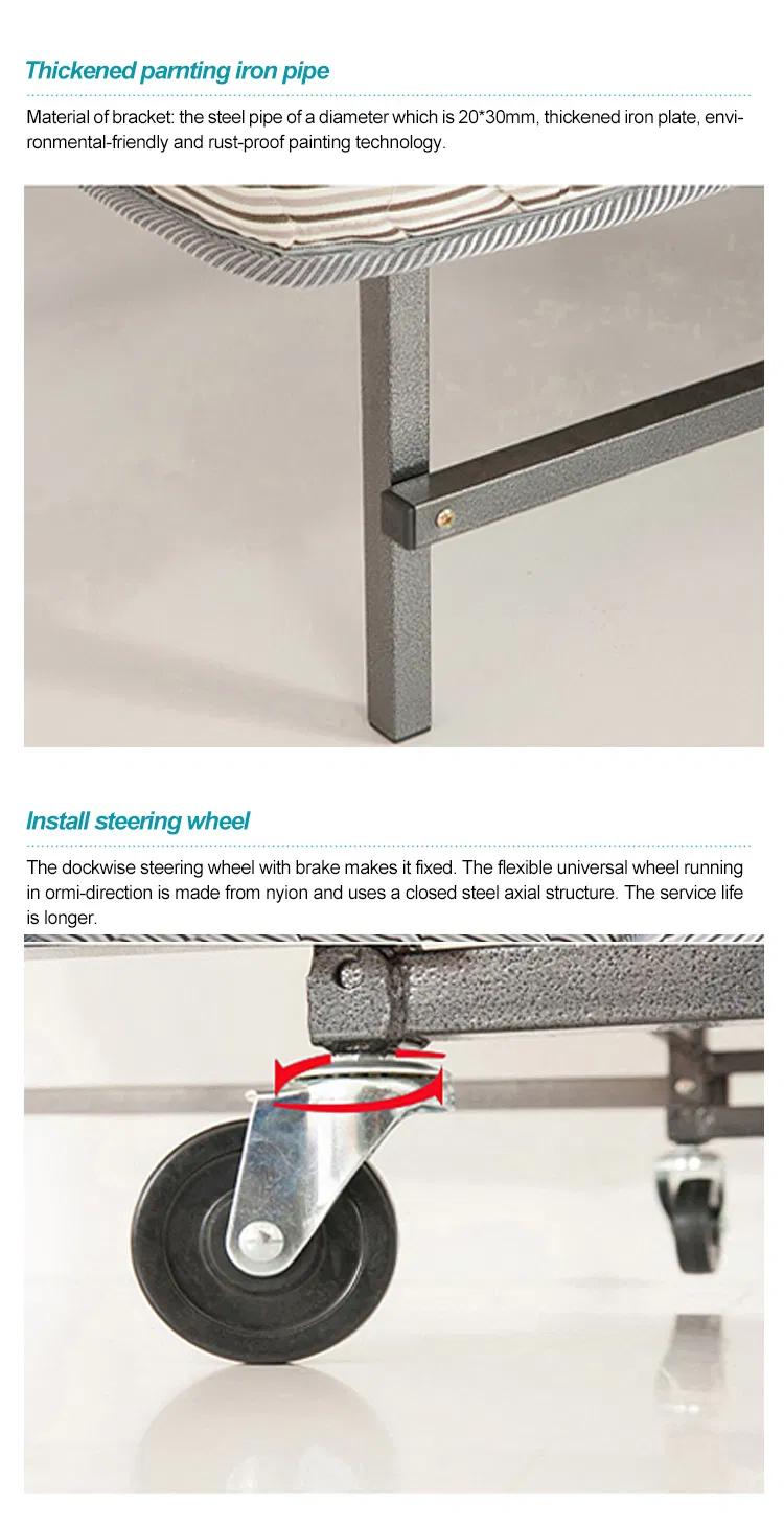 Wholesale Folding Mattress Bed Space Save Swivel on Wheels Hotel Bedroom