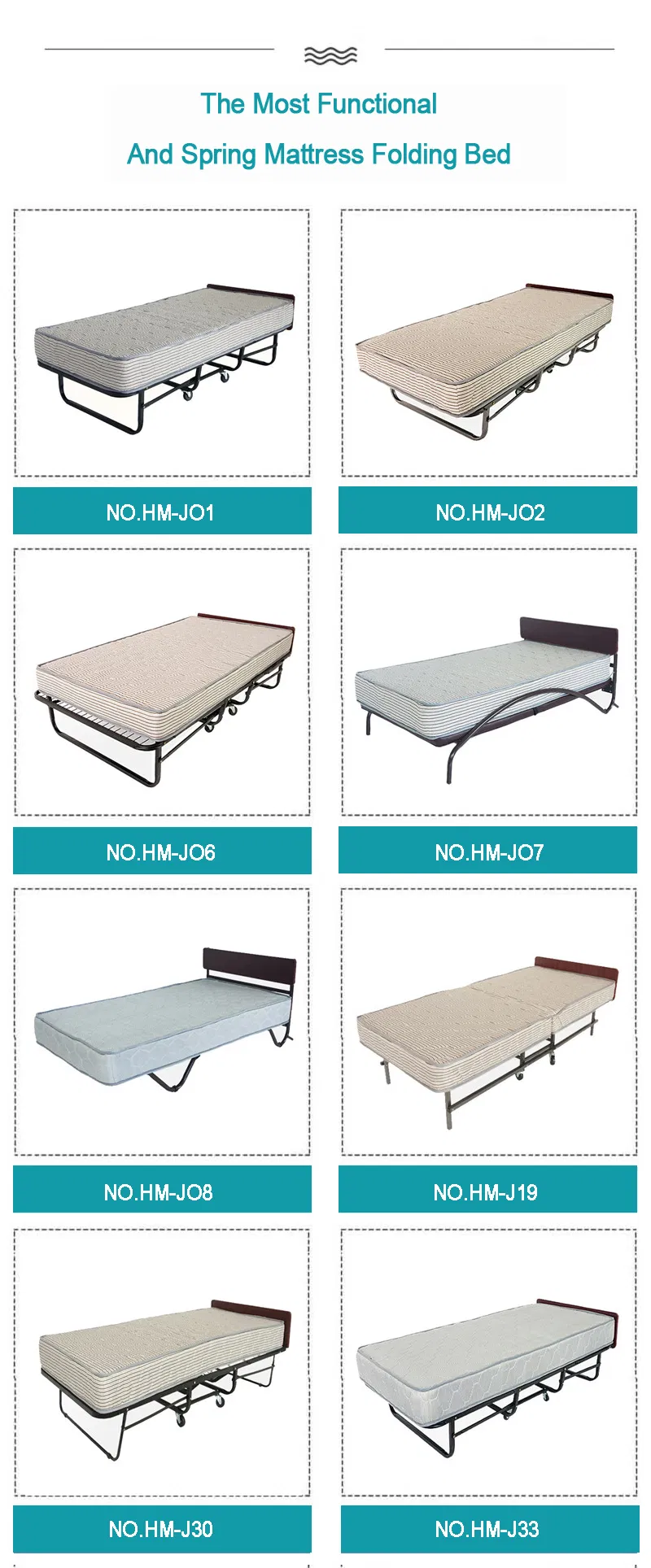 Wholesale Folding Mattress Bed Space Save Swivel on Wheels Hotel Bedroom